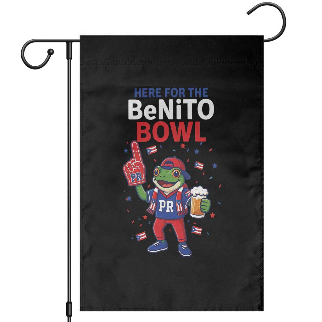 Funny Benito Bowl Puerto Rican Football Garden Flag Coquí Frog Music Fan with Beer and Foam Finger