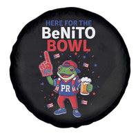 Funny Benito Bowl Puerto Rican Football Spare Tire Cover Coquí Frog Music Fan with Beer and Foam Finger
