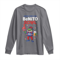 Funny Benito Bowl Puerto Rican Football Long Sleeve Shirt Coquí Frog Music Fan with Beer and Foam Finger