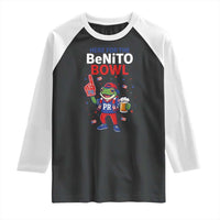 Funny Benito Bowl Puerto Rican Football Raglan Shirt Coquí Frog Music Fan with Beer and Foam Finger