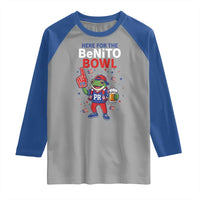 Funny Benito Bowl Puerto Rican Football Raglan Shirt Coquí Frog Music Fan with Beer and Foam Finger