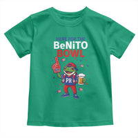 Funny Benito Bowl Puerto Rican Football Toddler T Shirt Coquí Frog Music Fan with Beer and Foam Finger