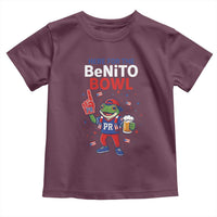 Funny Benito Bowl Puerto Rican Football Toddler T Shirt Coquí Frog Music Fan with Beer and Foam Finger