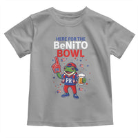 Funny Benito Bowl Puerto Rican Football Toddler T Shirt Coquí Frog Music Fan with Beer and Foam Finger
