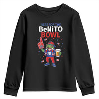 Funny Benito Bowl Puerto Rican Football Youth Sweatshirt Coquí Frog Music Fan with Beer and Foam Finger