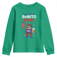 Funny Benito Bowl Puerto Rican Football Youth Sweatshirt Coquí Frog Music Fan with Beer and Foam Finger