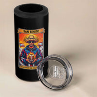 Funny San Benito Patron del Halftime 4 in 1 Can Cooler Tumbler Bowl 2026 Puerto Rican Football Music Fan