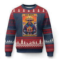Funny San Benito Patron del Halftime Ugly Christmas Sweater Bowl 2026 Puerto Rican Football Music Fan