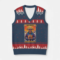 Funny San Benito Patron del Halftime V-Neck Knit Sweater Vest Bowl 2026 Puerto Rican Football Music Fan