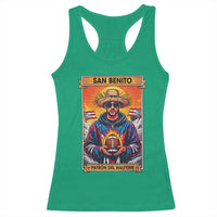 Funny San Benito Patron del Halftime Racerback Tank Top Bowl 2026 Puerto Rican Football Music Fan