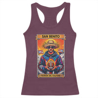 Funny San Benito Patron del Halftime Racerback Tank Top Bowl 2026 Puerto Rican Football Music Fan