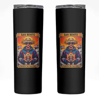 Funny San Benito Patron del Halftime Skinny Tumbler Bowl 2026 Puerto Rican Football Music Fan