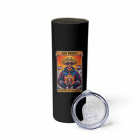 Funny San Benito Patron del Halftime Skinny Tumbler Bowl 2026 Puerto Rican Football Music Fan