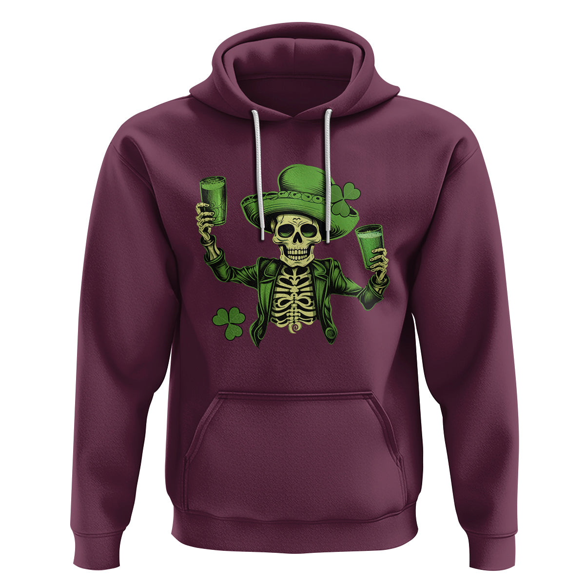 Funny St. Patricks Day Drinking Skeleton Hoodie for Beer Lover Alcoholic - Wonder Print Shop
