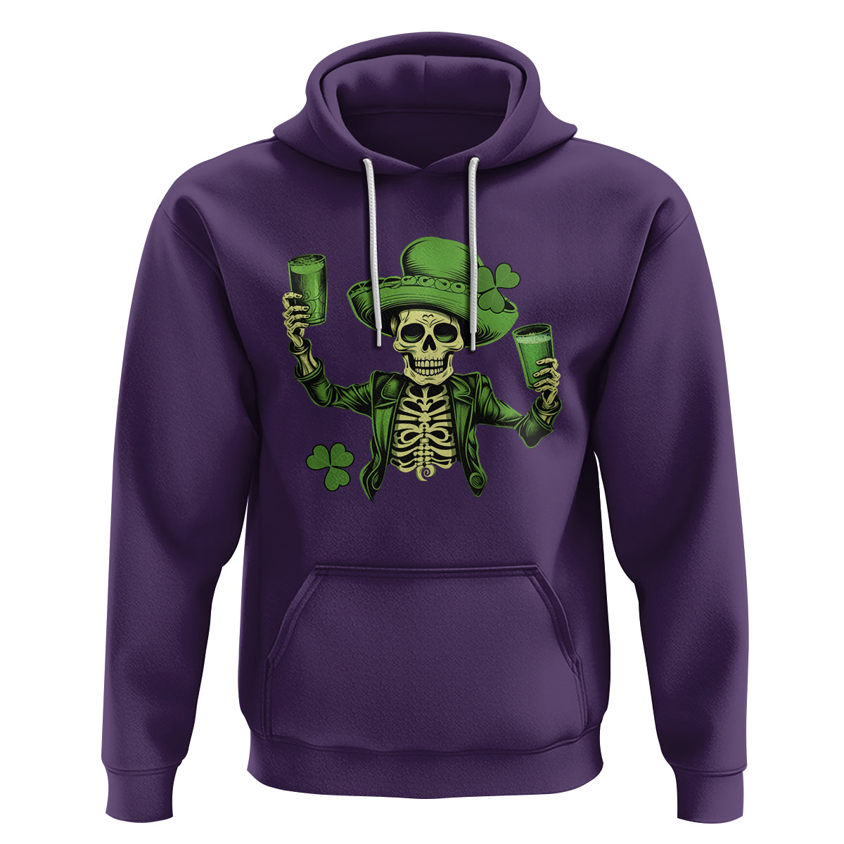 Funny St. Patricks Day Drinking Skeleton Hoodie for Beer Lover Alcoholic - Wonder Print Shop