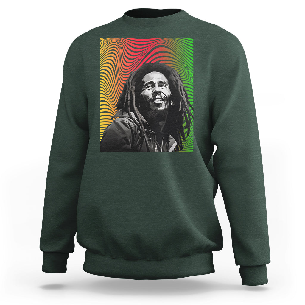 Legend Bob Sweatshirt One Love The Reggae Vintage Graphic - Wonder Print Shop