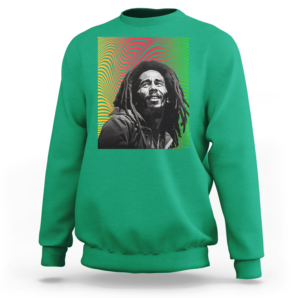 Legend Bob Sweatshirt One Love The Reggae Vintage Graphic - Wonder Print Shop