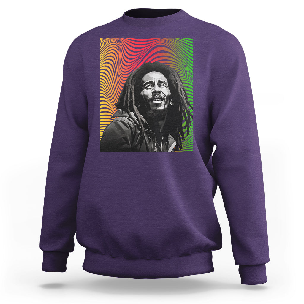 Legend Bob Sweatshirt One Love The Reggae Vintage Graphic - Wonder Print Shop