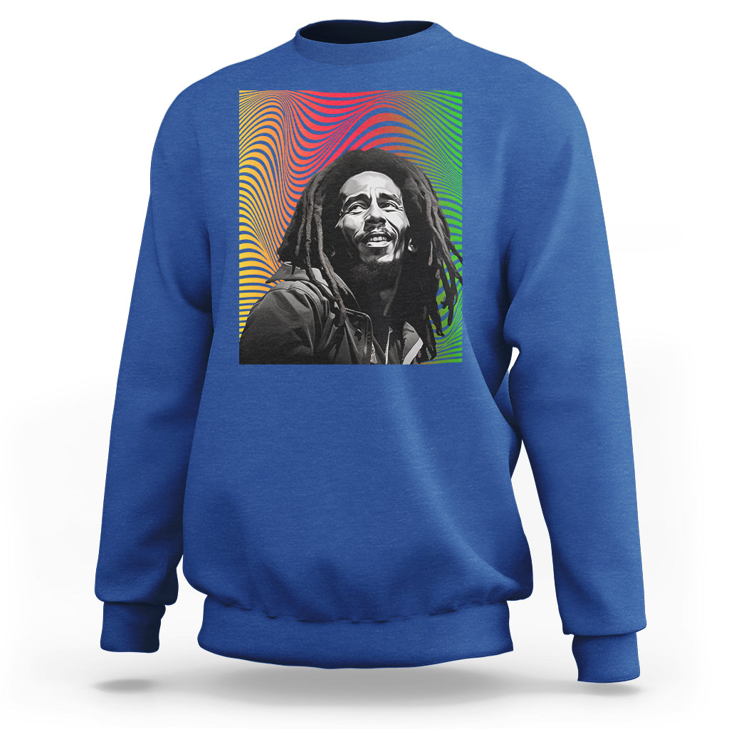 Legend Bob Sweatshirt One Love The Reggae Vintage Graphic - Wonder Print Shop