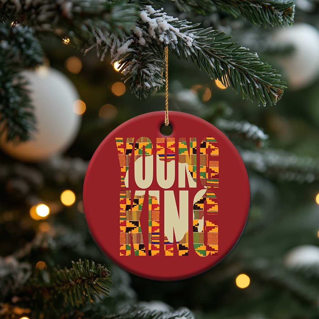 African Kente Christmas Ornament Young King for Boys Men - Wonder Print Shop