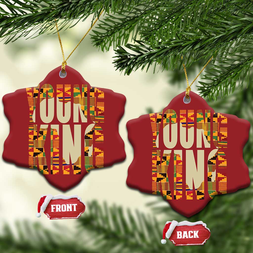 African Kente Christmas Ornament Young King for Boys Men - Wonder Print Shop