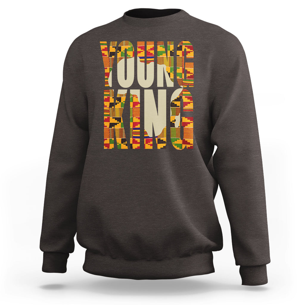 African Kente Sweatshirt Young King for Boys Men - Wonder Print Shop
