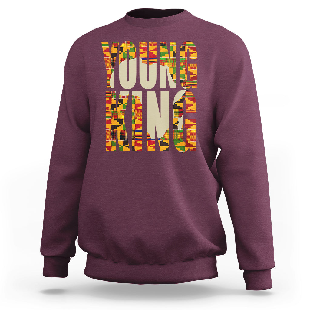 African Kente Sweatshirt Young King for Boys Men - Wonder Print Shop