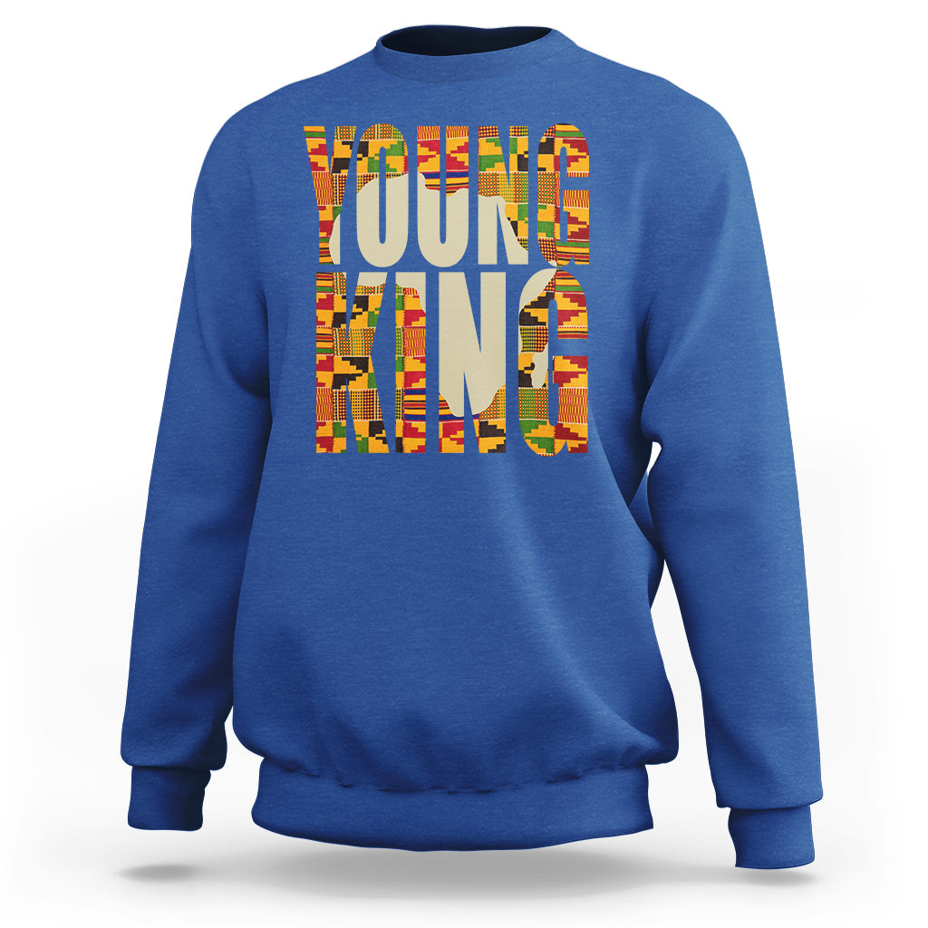 African Kente Sweatshirt Young King for Boys Men - Wonder Print Shop