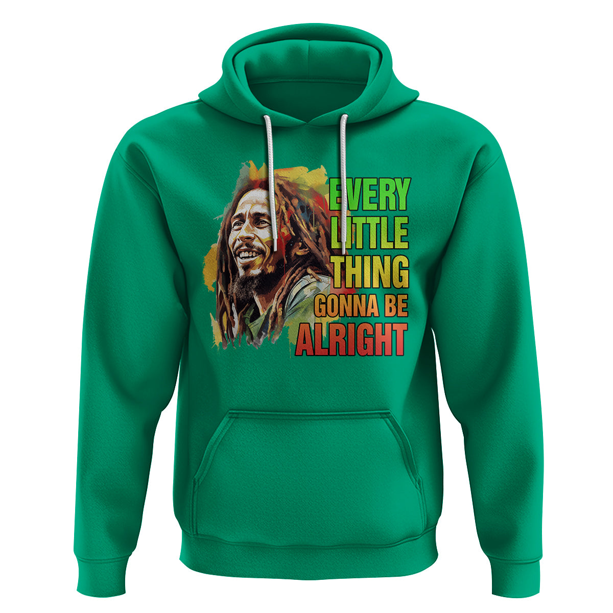 Legend Bob Hoodie Every Little Thing Gonna Be Alright Inspiration - Wonder Print Shop