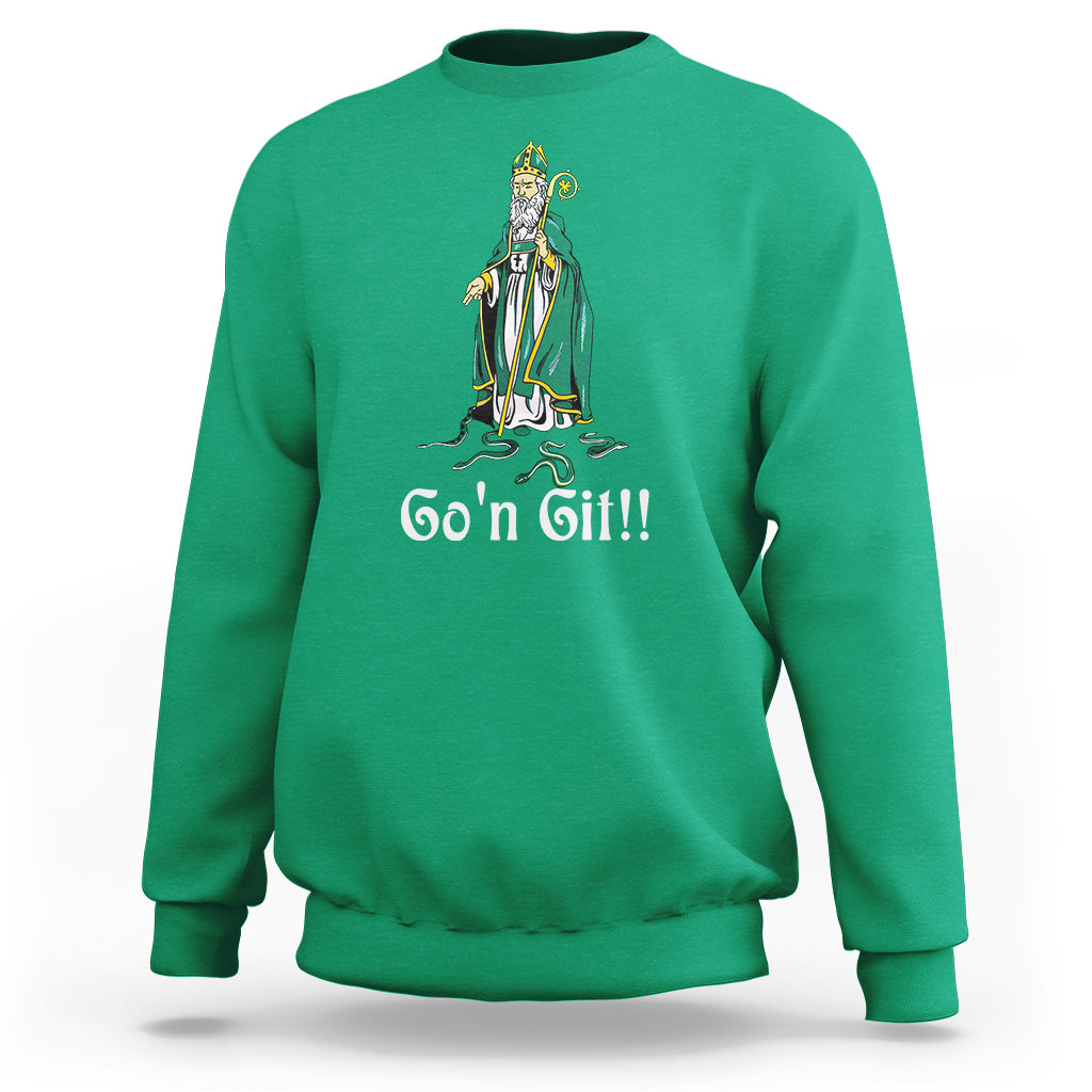Funny St. Patricks Day Sweatshirt Go'n Git Snakes - Wonder Print Shop