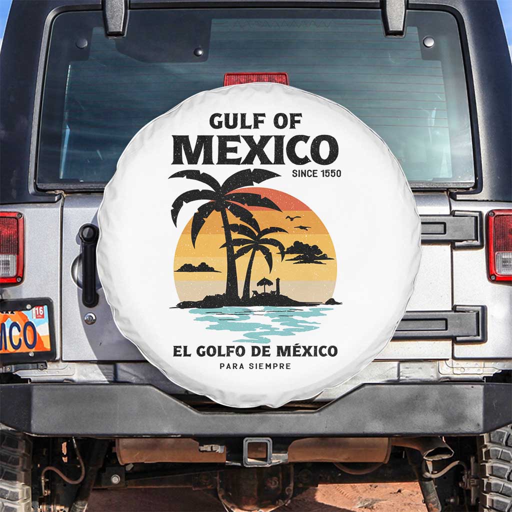 Gulf of Mexico Forever Since 1550 Spare Tire Cover Golfo De Mexico Para Siempre Retro Beach
