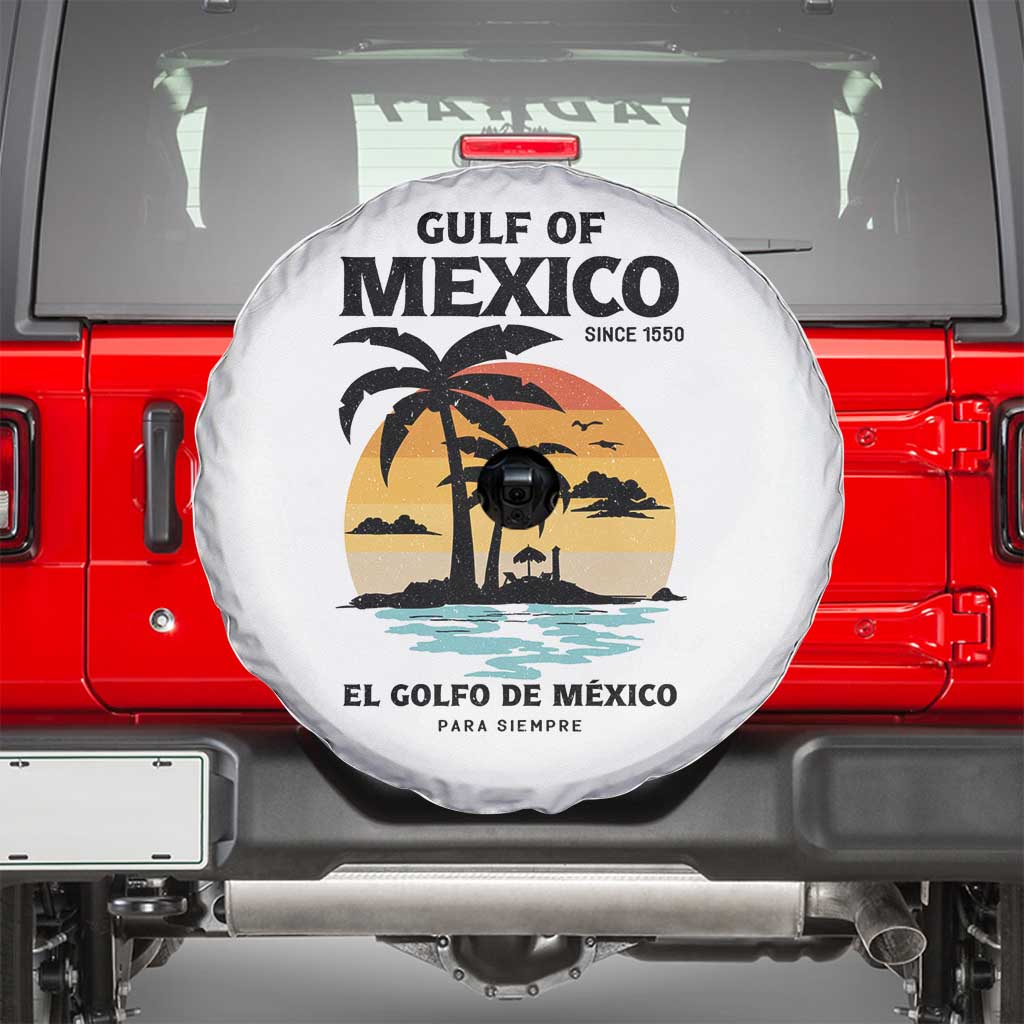 Gulf of Mexico Forever Since 1550 Spare Tire Cover Golfo De Mexico Para Siempre Retro Beach