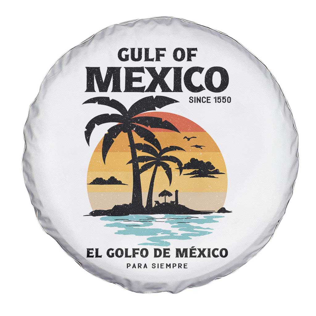 Gulf of Mexico Forever Since 1550 Spare Tire Cover Golfo De Mexico Para Siempre Retro Beach