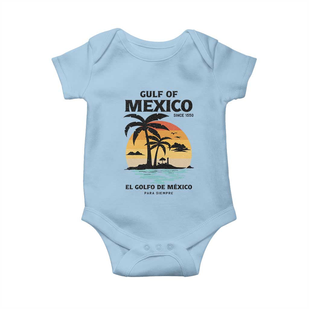 Gulf of Mexico Forever Since 1550 Baby Onesie Golfo De Mexico Para Siempre Retro Beach