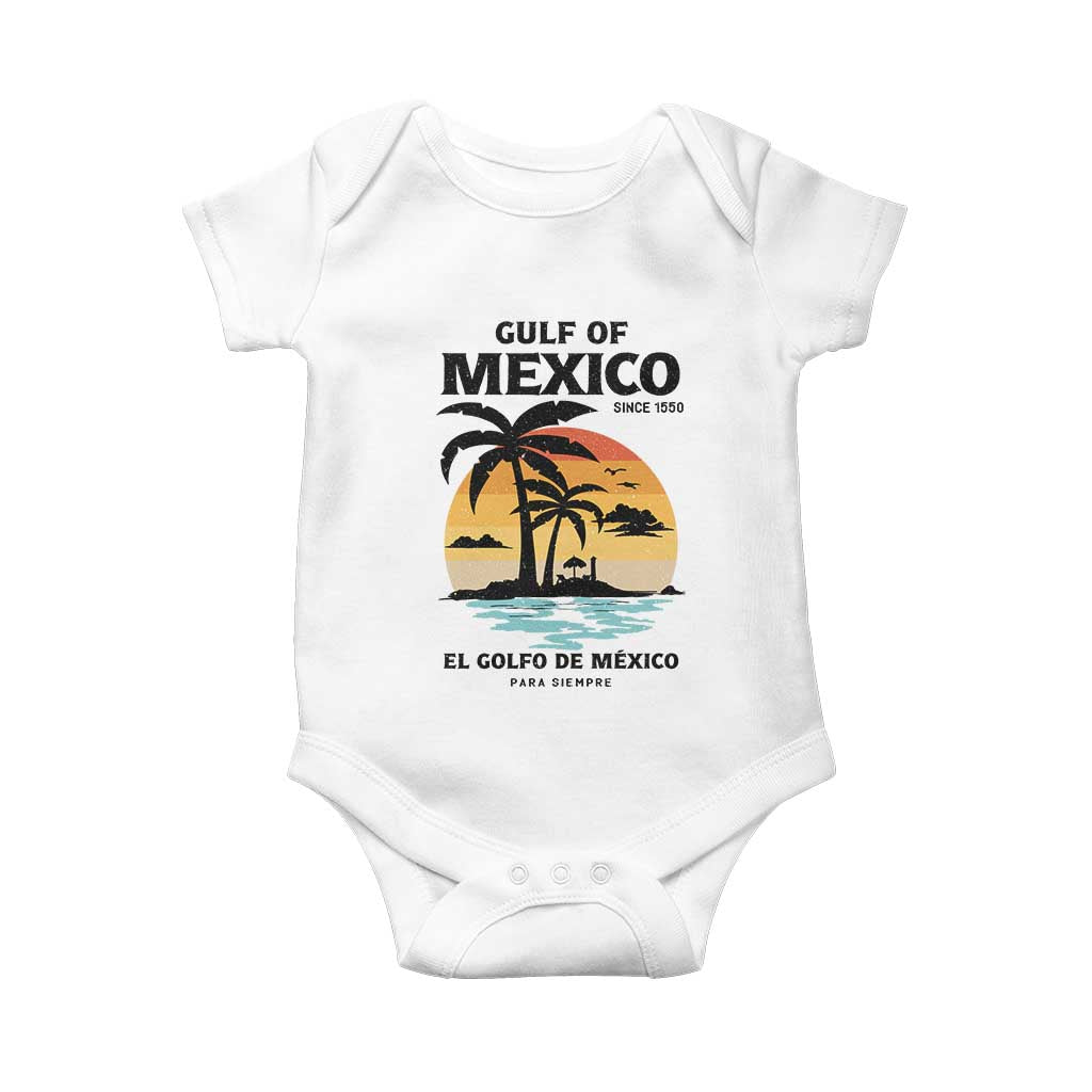 Gulf of Mexico Forever Since 1550 Baby Onesie Golfo De Mexico Para Siempre Retro Beach