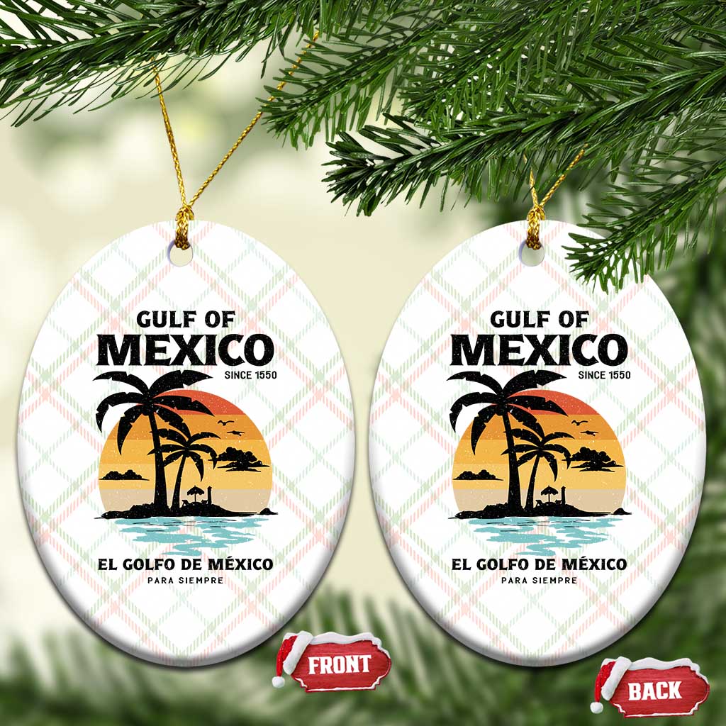 Gulf of Mexico Forever Since 1550 Ceramic Ornament Golfo De Mexico Para Siempre Retro Beach - Wonder Print Shop