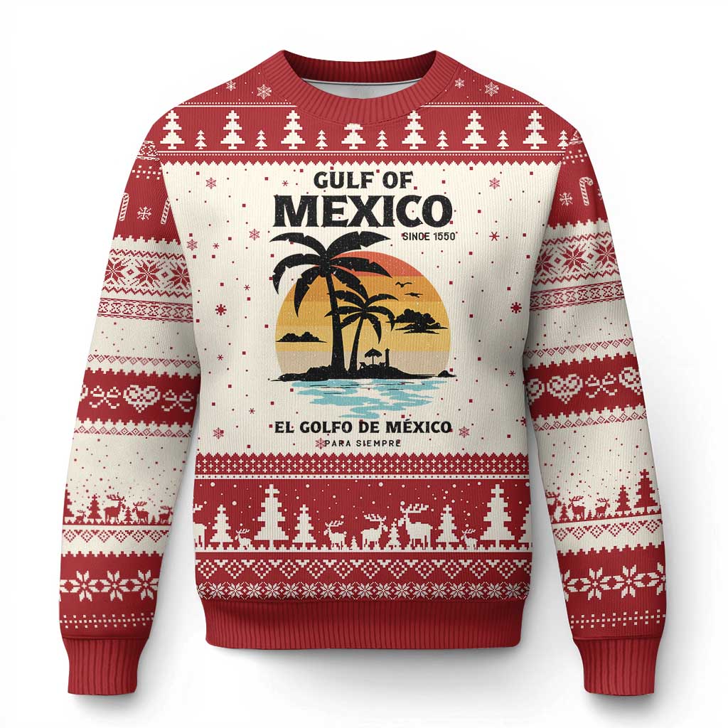 Gulf of Mexico Forever Since 1550 Ugly Christmas Sweater Golfo De Mexico Para Siempre Retro Beach - Wonder Print Shop