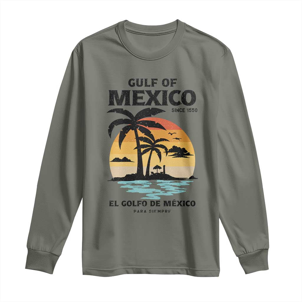 Gulf of Mexico Forever Since 1550 Long Sleeve Shirt Golfo De Mexico Para Siempre Retro Beach