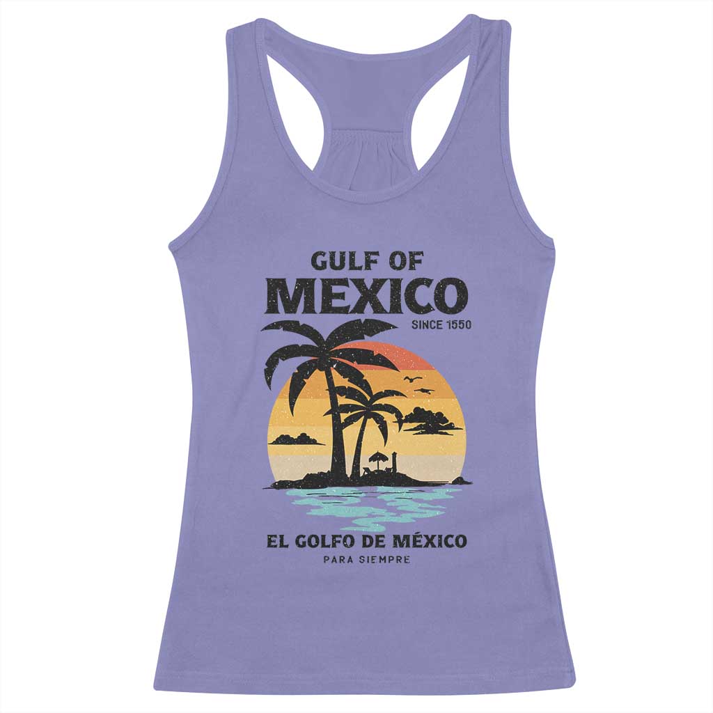 Gulf of Mexico Forever Since 1550 Racerback Tank Top Golfo De Mexico Para Siempre Retro Beach