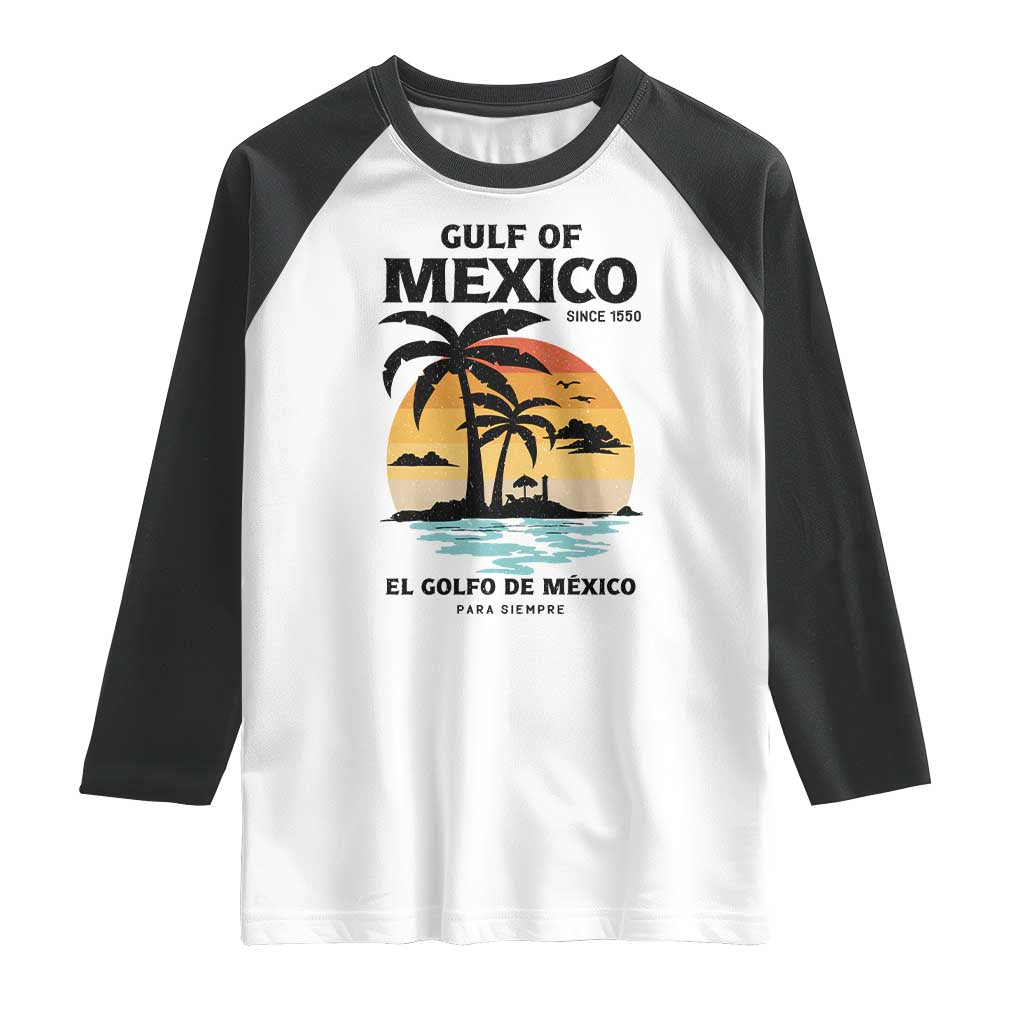 Gulf of Mexico Forever Since 1550 Raglan Shirt Golfo De Mexico Para Siempre Retro Beach