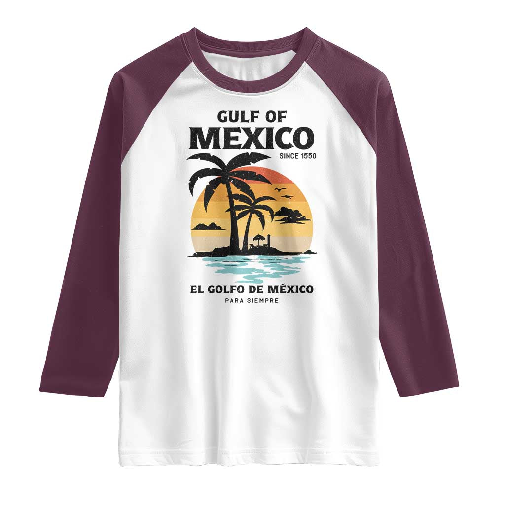 Gulf of Mexico Forever Since 1550 Raglan Shirt Golfo De Mexico Para Siempre Retro Beach