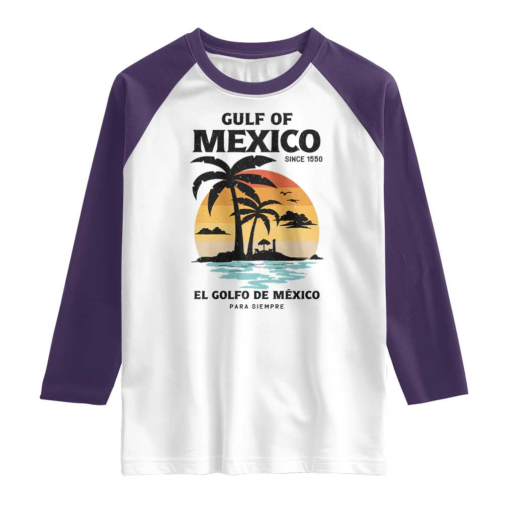 Gulf of Mexico Forever Since 1550 Raglan Shirt Golfo De Mexico Para Siempre Retro Beach