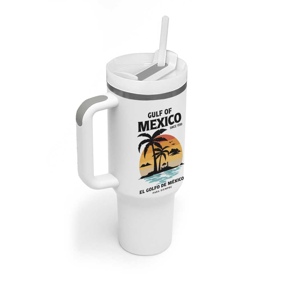 Gulf of Mexico Forever Since 1550 Tumbler With Handle Golfo De Mexico Para Siempre Retro Beach