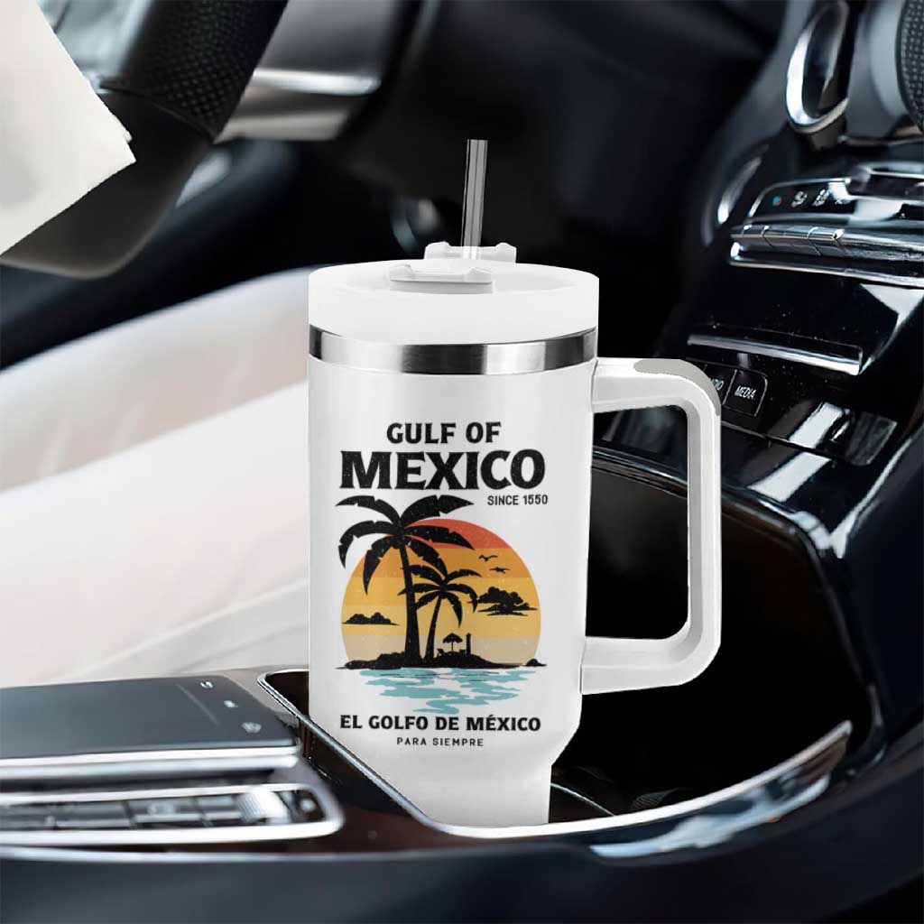 Gulf of Mexico Forever Since 1550 Tumbler With Handle Golfo De Mexico Para Siempre Retro Beach