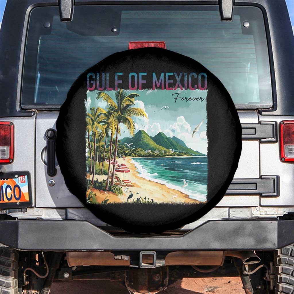 Gulf of Mexico Forever Spare Tire Cover Retro Beach