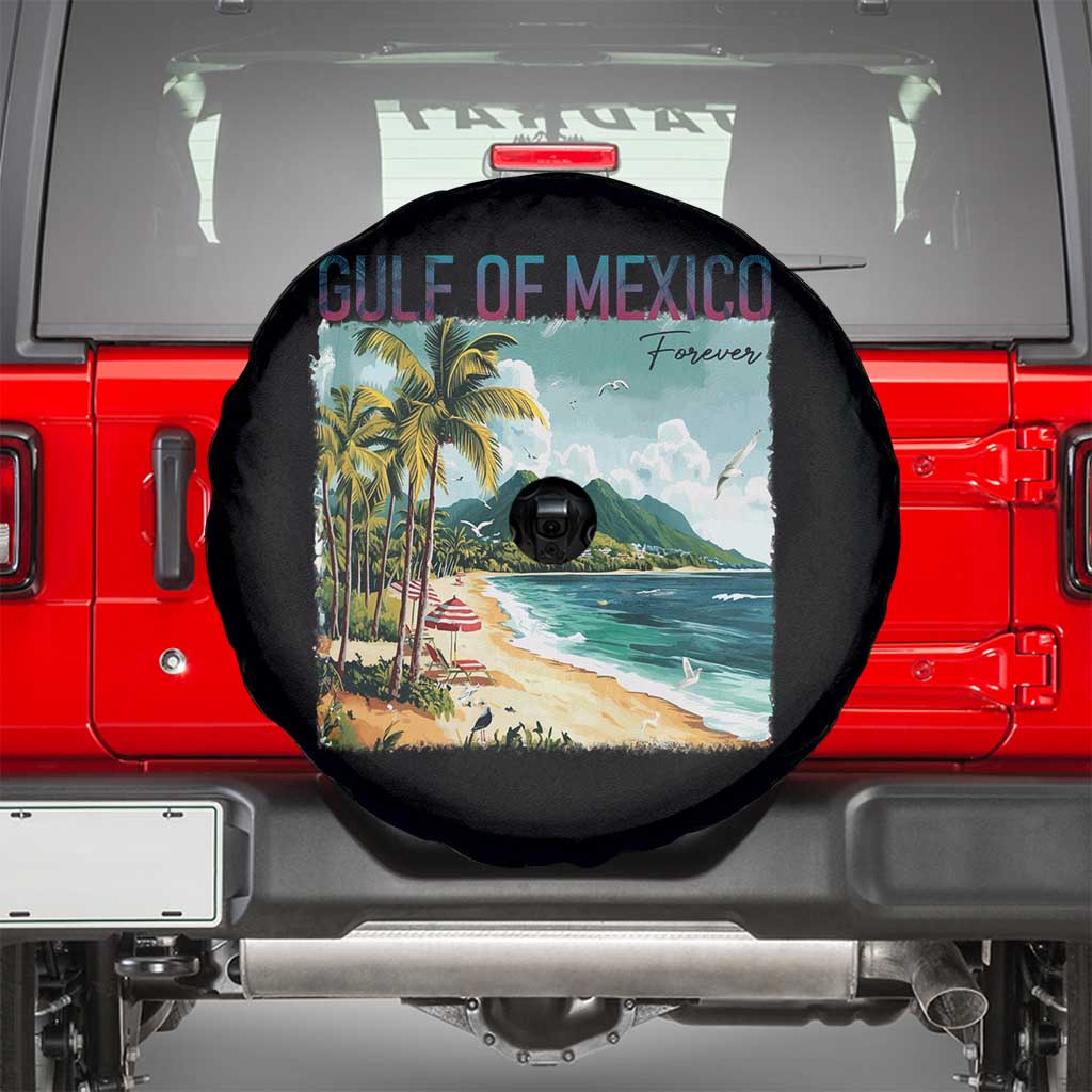 Gulf of Mexico Forever Spare Tire Cover Retro Beach