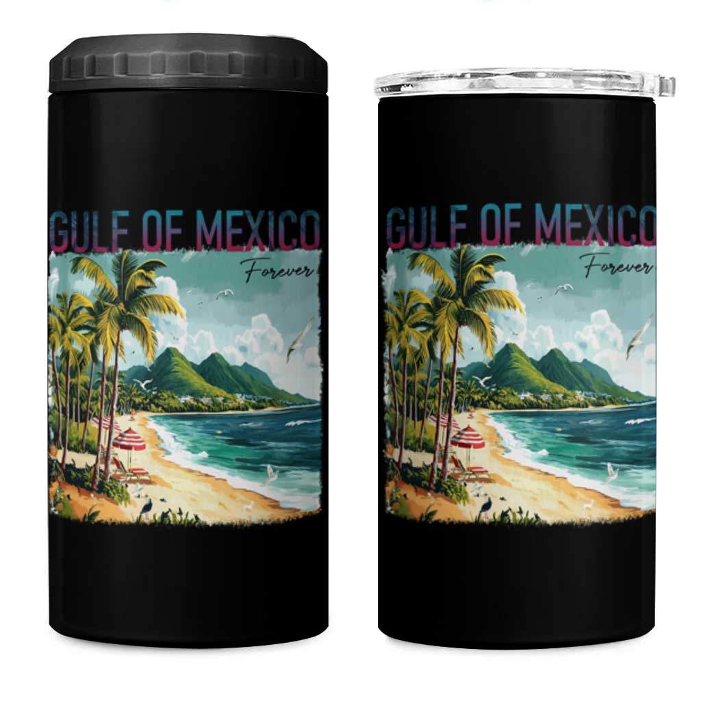 Gulf of Mexico Forever 4 in 1 Can Cooler Tumbler Retro Beach