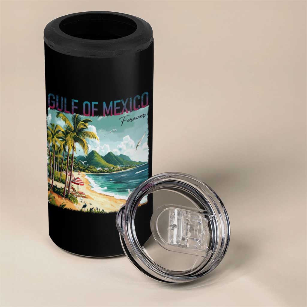 Gulf of Mexico Forever 4 in 1 Can Cooler Tumbler Retro Beach