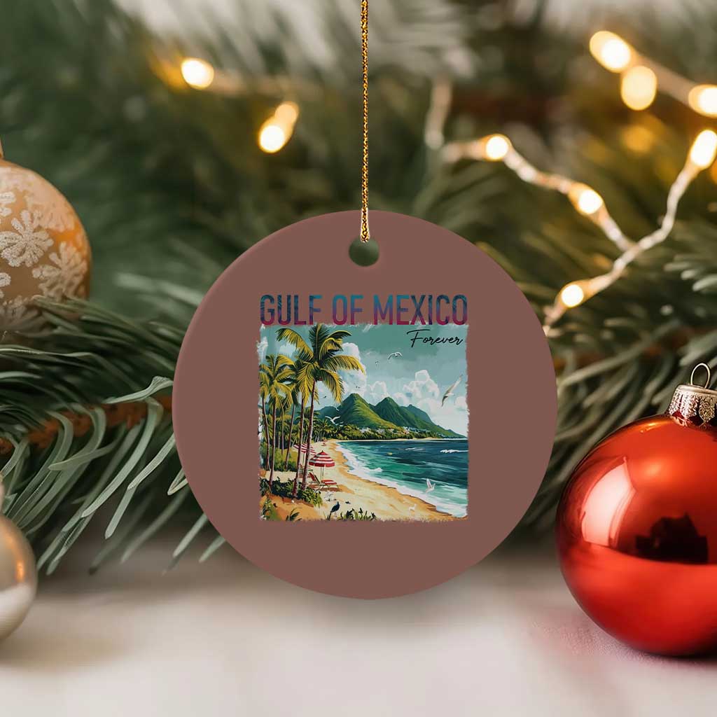Gulf of Mexico Forever Ceramic Ornament Retro Beach - Wonder Print Shop