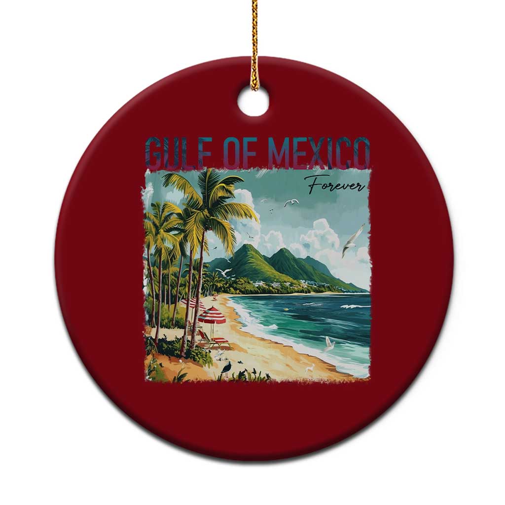 Gulf of Mexico Forever Ceramic Ornament Retro Beach - Wonder Print Shop
